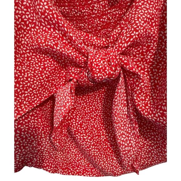 & Other Stories 10 crepe cropped top bow ruffled tied front side zip closure - Picture 4 of 11